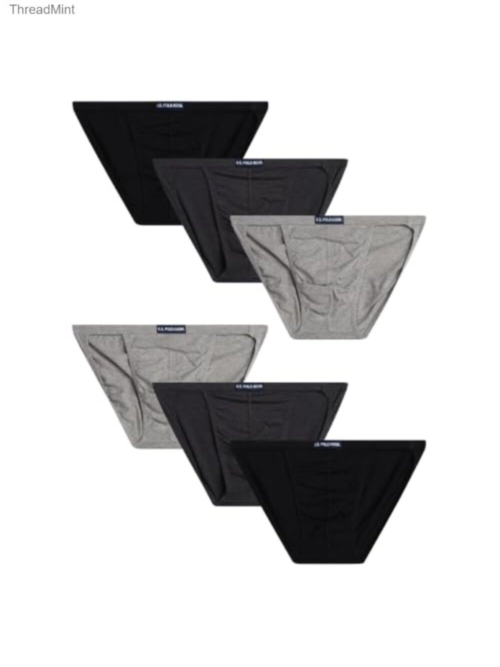 Mens Bikini Briefs 6 Pack Cotton Spandex Underwear Pouch Big & Tall
